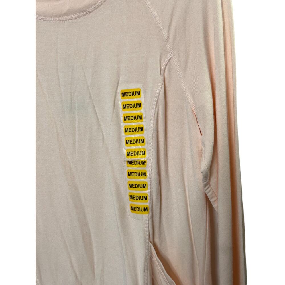 Yogalicious Ballerina Pink Long Sleeve Relaxed Fit Top Pockets & Thumbholes Sz M - Picture 5 of 9